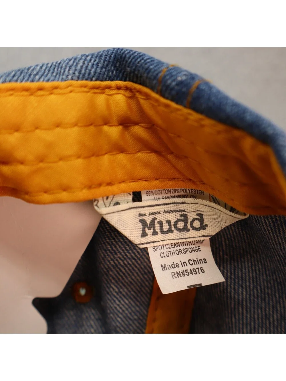 Mudd Jeans Women Hat USA Flag Denim Rhinestone Y2K OSFA NWT